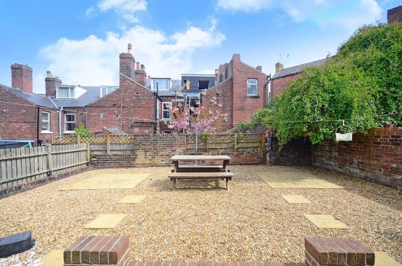 Sheffield student property with large pebbled back yard