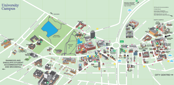 Map of Sheffield University 